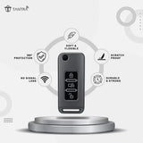 TANTRA TPU Key Cover Compatible with Mahindra XUV500 3 Button Flip Key | Durable Key Protector | Soft TPU Key Fob Cover | Grey