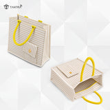 TANTRA Jute Bags With Zip | White Tote Bag for Women & Men | Medium Carry Bag with Mobile Pocket | Water Bottle & Lunch Bag | Natural Cotton Handles | Reusable Shopping Bag (Medium)