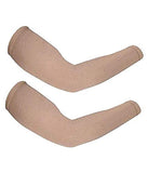 TANTRA SIA375 Sun Protection Arm Sleeves for Men & Women, UPF 50+ Arm Cover for Biking, Cricket, Cycling, Golf, Outdoor Sports, Comfortable & Breathable Sleeve for UV Protection and Cooling (Beige) 2 Pair