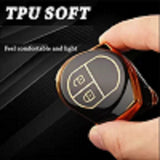 TANTRA  TPU Car Key Cover Compatible for Maruti Suzuki Ignis | SCross  | Ciaz | Vitara Brezza | Swift 2 Button Smart Key Cover (Black)