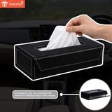 TANTRA Tissue Box Holder for Car, Home & Office | Premium Leather Tissue Holder | Tissue Dispenser for Bathroom | Sturdy Leather Tissue Box Cover | Napkin Box | Easy Tissue Placement | Black