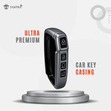 TANTRA TPU Key Cover Compatible with Kia Seltos 2024 2023 Facelift HTX, Carens X Line, Sonet, 4 Button Smart Remote Key Case | Durable Key Protector | Grey