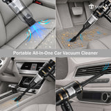 TANTRA 4-in-1 Car Vacuum Cleaner | 20000Pa Cordless Vacuum Cleaner with Brushless Motor | Mini Vacuum Cleaner for Car Use | 6000mAh Rechargeable Battery | 3 Speed Modes | 9-in-1 Kit | USB-C