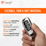 TANTRA TPU Key Cover Compatible with Hyundai Verna | Kona | i20 3Button Flip Key (Grey)