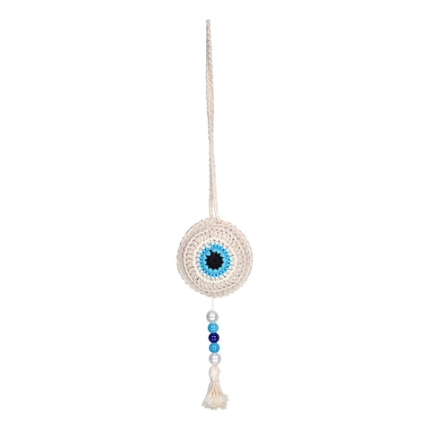 TANTRA Car Hanging White Handmade Ornament for Rear View Mirror
