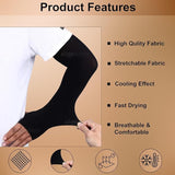 TANTRA  Sun Protection Arm Sleeves for Men & Women, UPF 50+ Arm Cover for Biking, Cricket, Cycling, Golf, Outdoor Sports, Comfortable & Breathable Sleeve for UV Protection and Cooling (Black) 1 Pair