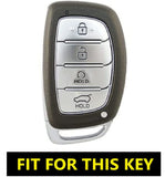 TANTRA TPU Car Key Cover Compatible for Hyundai Creta | Venue | i20 2021 | Tucson | Elantra | i20 N Line 2021 4 Button Smart Key Cover (White)