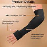 TANTRA  Sun Protection Arm Sleeves for Men & Women, UPF 50+ Arm Cover for Biking, Cricket, Cycling, Golf, Outdoor Sports, Comfortable & Breathable Sleeve for UV Protection and Cooling (Black) 1 Pair