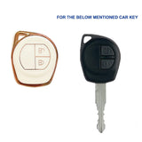 TANTRA  TPU Car Key Cover Compatible for Maruti Suzuki Ignis | SCross  | Ciaz | Vitara Brezza | Swift 2 Button Smart Key Cover (White)