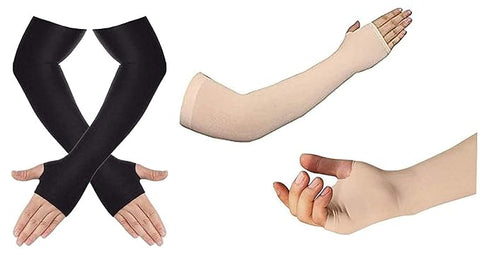 TANTRA Sun Protection Arm Sleeves for Men & Women, UPF 50+ Arm Cover for Biking, Cricket, Cycling, Golf, Outdoor Sports, Comfortable & Breathable Sleeve for UV Protection and Cooling (Multicolor) 1 Pair