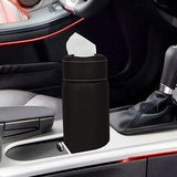 TANTRA Car Tissue Paper Holder, Cylinder Tissue Box, PU Leather Round Tissues Container Fit for Car Van Bathroom Office Use, Car Cup Holder Car Tissues Box Car Tissue Holder Car Tissue Tube