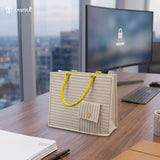 TANTRA Jute Bags With Zip | White Tote Bag for Women & Men | Small Carry Bag with Mobile Pocket | Water Bottle & Lunch Bag | Natural Cotton Handles | Reusable Shopping Bag (Small)