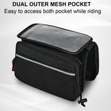 TANTRA Polyester Bicycle Double Sided Handlebar Front Frame/Tube Bag with Waterproof Touch Screen Bicycle Pouch Mobile Phone Holder