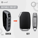 TANTRA TPU Key Cover Compatible with Kia Seltos 2024 2023 Facelift HTX, Carens X Line, Sonet, 4 Button Smart Remote Key Case | Durable Key Protector | Grey