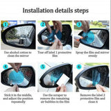 TANTRA Premium Rearview & Side Window Waterproof Anti Fog Film Transparent with Oval & Square Shape (Pack of 4 Pcs)