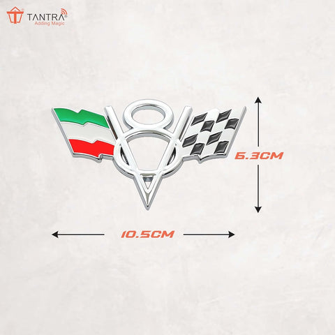 TANTRA Premium V8 Engine Displacement Logo Racing Metal Car Sticker - Durable & Stylish Auto Emblem for Vehicles - Customizable Designs - Easy Installation