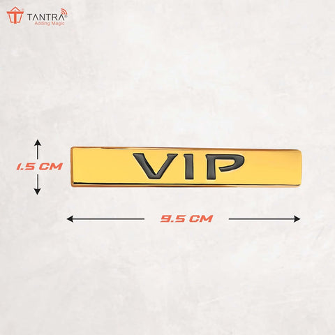 TANTRA Premium VIP Metal Car Sticker - Durable & Stylish Auto Emblem for Vehicles - Customizable Designs - Easy Installation - Weather-Resistant & Long-Lasting Golden