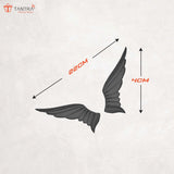 TANTRA Premium Celestial Angel Wings Metal Car Sticker - Durable & Stylish Auto Emblem for Vehicles - Customizable Designs - Easy Installation - Weather-Resistant & Long-Lasting Black