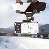 TANTRA  Car Rear View Mirror Mount Mobile Holder for Windshield Supports All Mobiles in Portrait & Landscape Position Mobile Holder