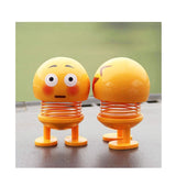 TANTRA Spring Cute Smiley Doll Car Ornament Interior Dashboard Decor Bounce (Pack of 4) (Yellow)