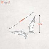 TANTRA Premium Celestial Angel Wings Metal Car Sticker - Durable & Stylish Auto Emblem for Vehicles - Customizable Designs - Easy Installation - Weather-Resistant & Long-Lasting Silver