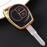TANTRA  TPU Car Key Cover Compatible for Maruti Suzuki Ignis | SCross  | Ciaz | Vitara Brezza | Swift 2 Button Smart Key Cover (Black)