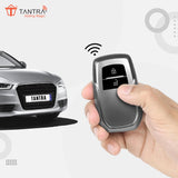 TANTRA TPU Leather Car Key Cover Compatible with Toyota Fortuner, Innova Crysta Smart Key (Grey Pack of 1)