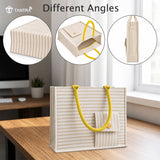 TANTRA Jute Bags With Zip | White Tote Bag for Women & Men | Small Carry Bag with Mobile Pocket | Water Bottle & Lunch Bag | Natural Cotton Handles | Reusable Shopping Bag (Small)