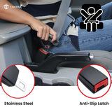 TANTRA Car Seat Belt Buckle | Comfortable Driving Seat Belt Clip | Long Distance Commuting Car Seat Belt Cover | Two Piece Black Shoulder Pad Set | Car Seat Belt Accessories