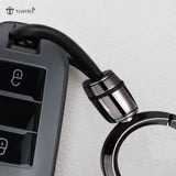 TANTRA TPU Key Cover and Round Key Chain Compatible with Maruti Suzuki Nippon | 3 Button Smart Key Cover | Car Key Protector | Soft Flexible Case | Scratch Resistant & Lightweight Key Shell (Grey)