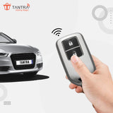 TANTRA TPU Key Cover and Metal Keychain Compatible for Honda BRV | WRV | CRV | Jazz | City 2 Button Smart Key (Grey Pack of 1)