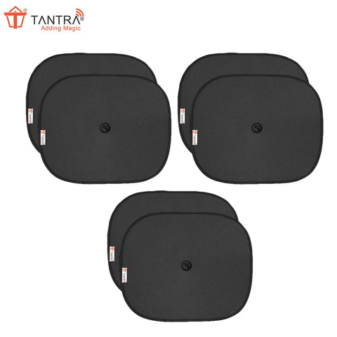 TANTRA Car Sun Shade for Side Windows (Black) Pack of 6