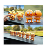 TANTRA Spring Cute Smiley Doll Car Ornament Interior Dashboard Decor Bounce (Pack of 6) (Yellow)
