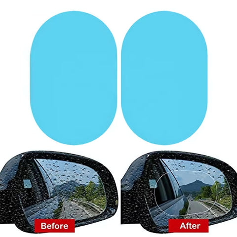 TANTRA  101 Premium Car Mirror Waterproof Anti Fog Film Transparent with Oval Shape (Pack of 2 Pcs)