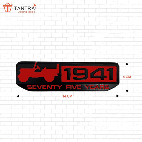 TANTRA Premium Seventy Five Years 1941 Metal Car Sticker - Durable & Stylish Auto Emblem for Vehicles - Customizable Designs - Easy Installation - Weather-Resistant & Long-Lasting Multicolor