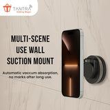 TANTRA 360° Vacuum Magnetic Phone Holder | Universal Magnetic Car Mount | Strong Suction Cup Mobile Stand for Car, Gym, Mirror, Shower | Compatible with All Smartphones