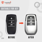 TANTRA Premium TPU Key Cover Compatible with Toyota Fortuner | Fortuner Legender | Innova Hycross 3 Button Smart Key (Grey Pack of 1)