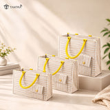 TANTRA Jute Bags With Zip | White Tote Bag for Women & Men | Small Carry Bag with Mobile Pocket | Water Bottle & Lunch Bag | Natural Cotton Handles | Reusable Shopping Bag (Small)