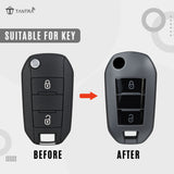 TANTRA TPU Key Cover Compatible with Citroen C3, Basalt, Aircross 2 Button Flip Key | Durable Key Protector | Premium Soft TPU Key Fob Cover | Grey