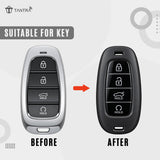 TANTRA TPU Key Cover Compatible with Hyundai Tucson Creta i20 Asta Venue Verna Elantra 4 Button Flip Key | Durable Key Protector | Soft TPU Key Fob Cover | Grey