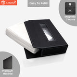 TANTRA Tissue Box Holder for Car, Home & Office | Premium Leather Tissue Holder | Tissue Dispenser for Bathroom | Sturdy Leather Tissue Box Cover | Napkin Box | Easy Tissue Placement | Black