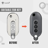 TANTRA TPU Key Cover Compatible with MG Comet EV Electric 3 Button Smart Key, Grey | Premium Soft Silicone Key Case | Shockproof Scratch Resistant Car Key Protector (Grey)