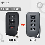 TANTRA TPU Key Cover and Metal Key Chain Compatible with Lexus ES GS IS LX NX RX RC RC-F RX450h, 4 Button Flip Key, Durable Key Protector, Premium Soft TPU Key Fob Cover, Grey