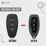 TANTRA TPU Key Cover Compatible with Ford Fiesta Focus Kuga C-Max Grand C-Max Galaxy B-Max S-Max | 3 Button Smart Remote Key Case | Grey