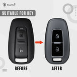 TANTRA TPU Key Cover Compatible with Tata Indica Vista, Indigo Manza 2 Button Key | Soft Protective Key Fob Case | Durable Scratch Resistant Key Protector | Grey