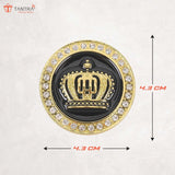 TANTRA Premium King Crown Metal Car Sticker - Durable & Stylish Auto Emblem for Vehicles - Customizable Designs - Easy Installation - Weather-Resistant & Long-Lasting Gold