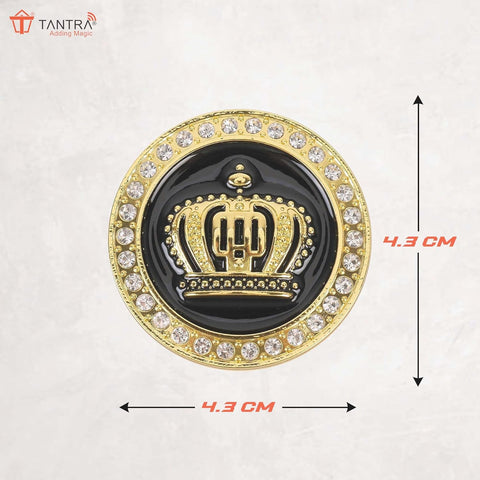 TANTRA Premium King Crown Metal Car Sticker - Durable & Stylish Auto Emblem for Vehicles - Customizable Designs - Easy Installation - Weather-Resistant & Long-Lasting Gold