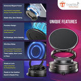 TANTRA 360° Vacuum Magnetic Phone Holder | Universal Magnetic Car Mount | Strong Suction Cup Mobile Stand for Car, Gym, Mirror, Shower | Compatible with All Smartphones