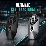 TANTRA Premium TPU Smart Key Cover and Metal Key Chain Compatible With Mahindra BE6 & XEV 9e 4 Button Smart Key | Full Protection Key Case Cover with Soft Touch Finish