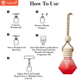 TANTRA Car Perfume Hanging Pod Floral Splendour Fragrance | Premium Car Air Freshener | Natural Essential Oils | Glass Bottle with Wooden Diffuser Lid | Long Lasting Up to 60 Days | Car, Office, Home